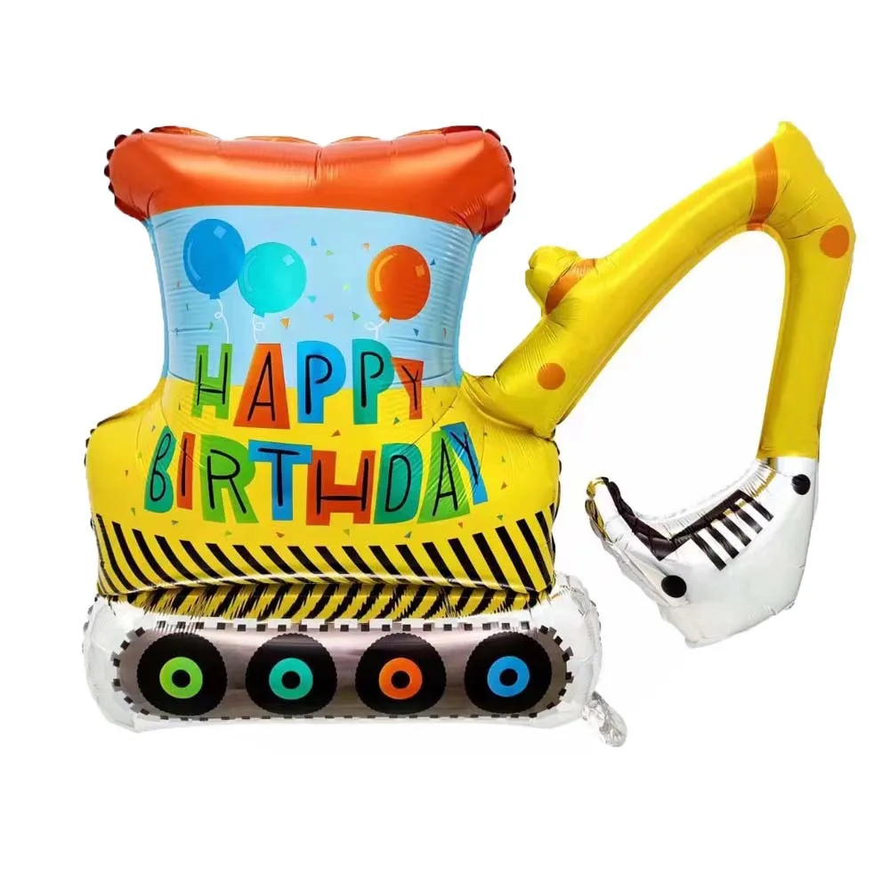 Birthday Excavator Star Moon Bear Balloon Birthday Party Decoration  Aluminum Foil Balloons, image size:1000x1000
