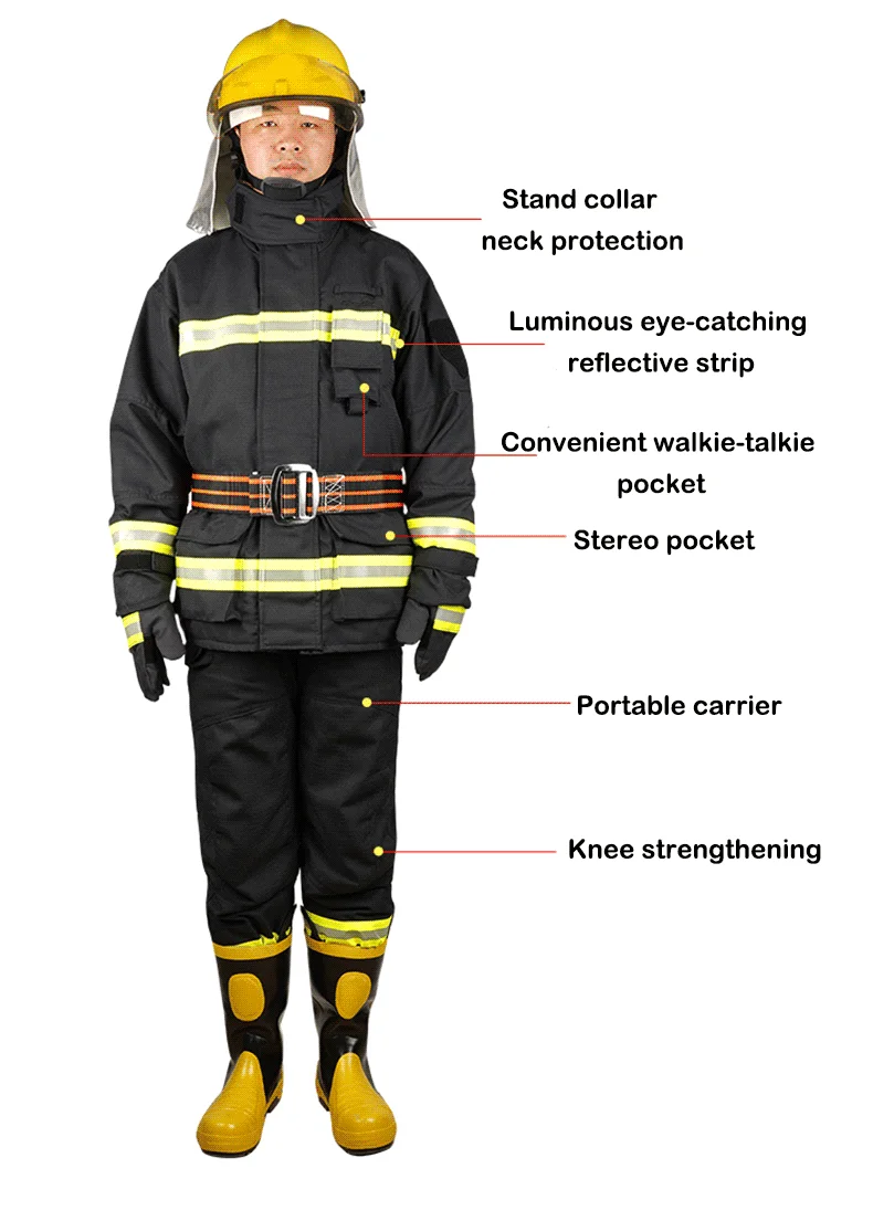 Fire Unit Uniform Firefighter Suit Fireman Fire Fighting Uniform - Flame Resistant ...