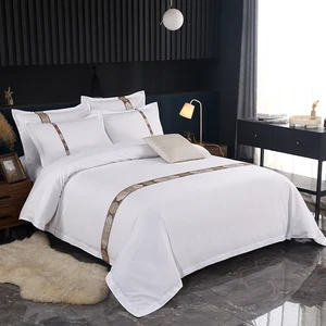 Wholesale  Luxury 5 Star Hotel Luxury White Sabanas De Algodon Hotel Bedding Set