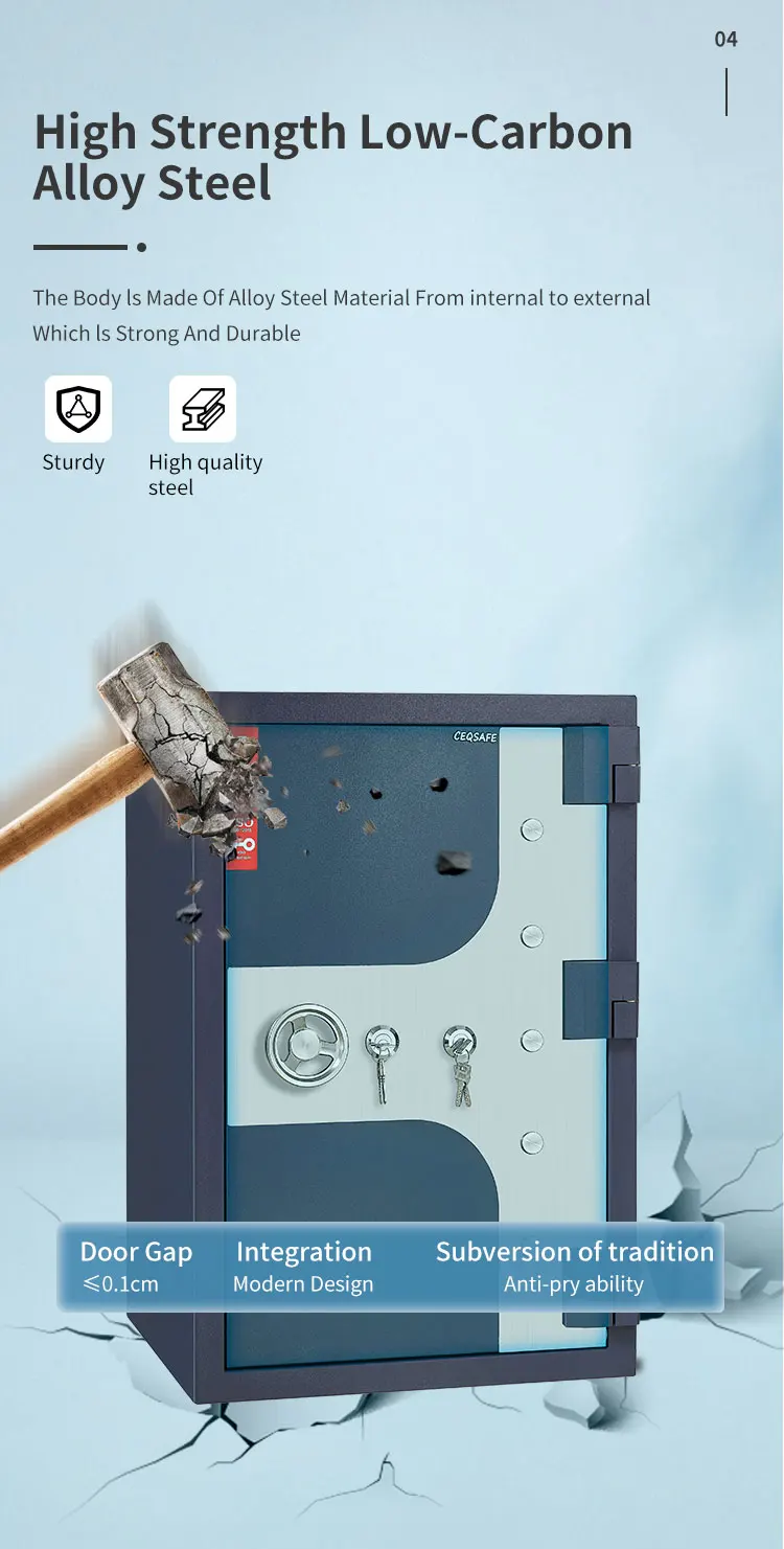 CEQSAFE High-end Security Digital Electronic and Key Lock Fire Proof Safe Box details