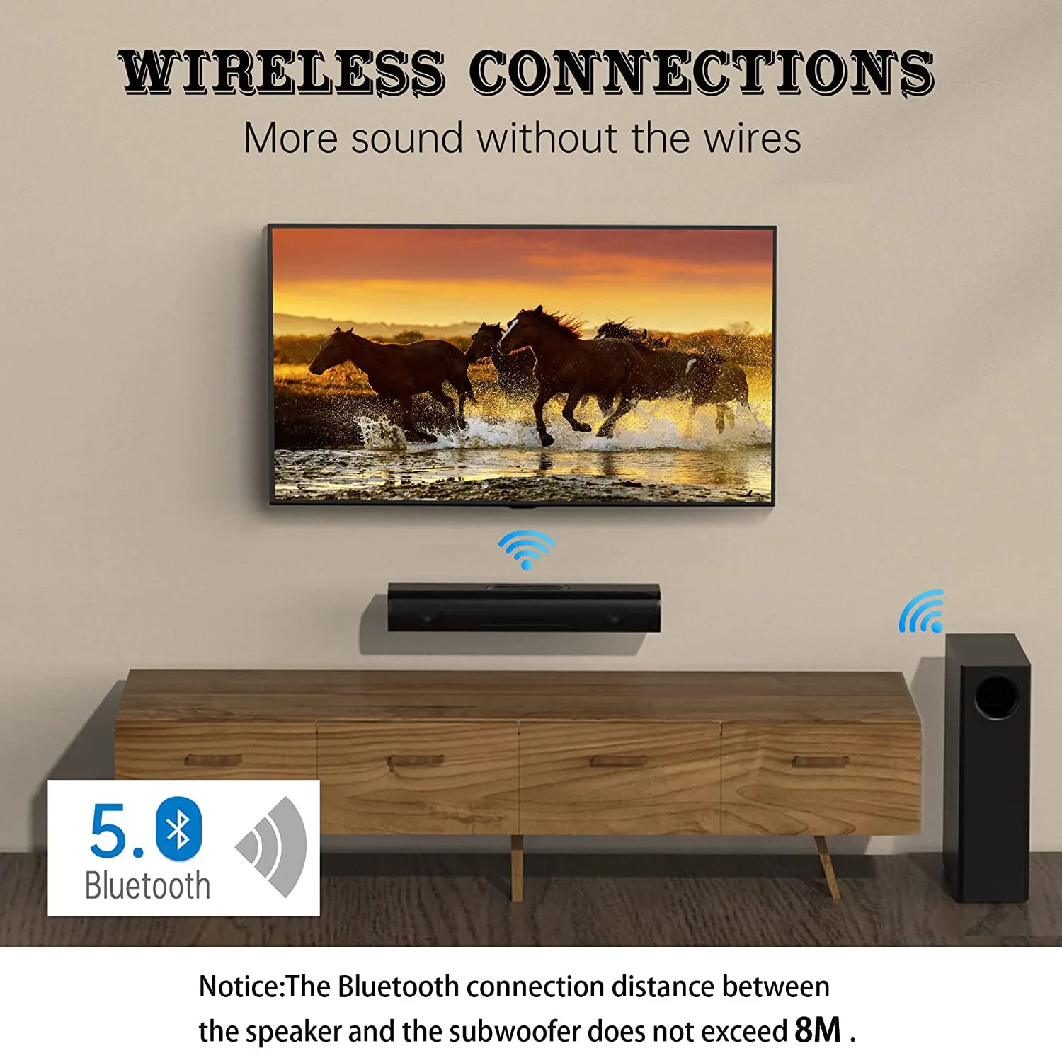 S22 Home Wireless Soundbar with HiFi Cinema Amplifier FM Radio for Subwoofer