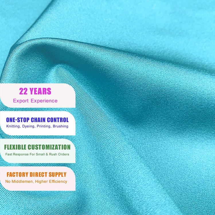 Shiny 80% Polyamide 20% Elastane Fabric Nylon Spandex for Swimwear Underwear Bikini