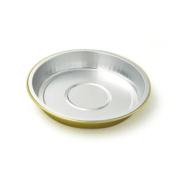 product y230 guangdong 230ml gold non stick pastry mold aluminum foil container round shaped baking dished mini pizza foil pans-1