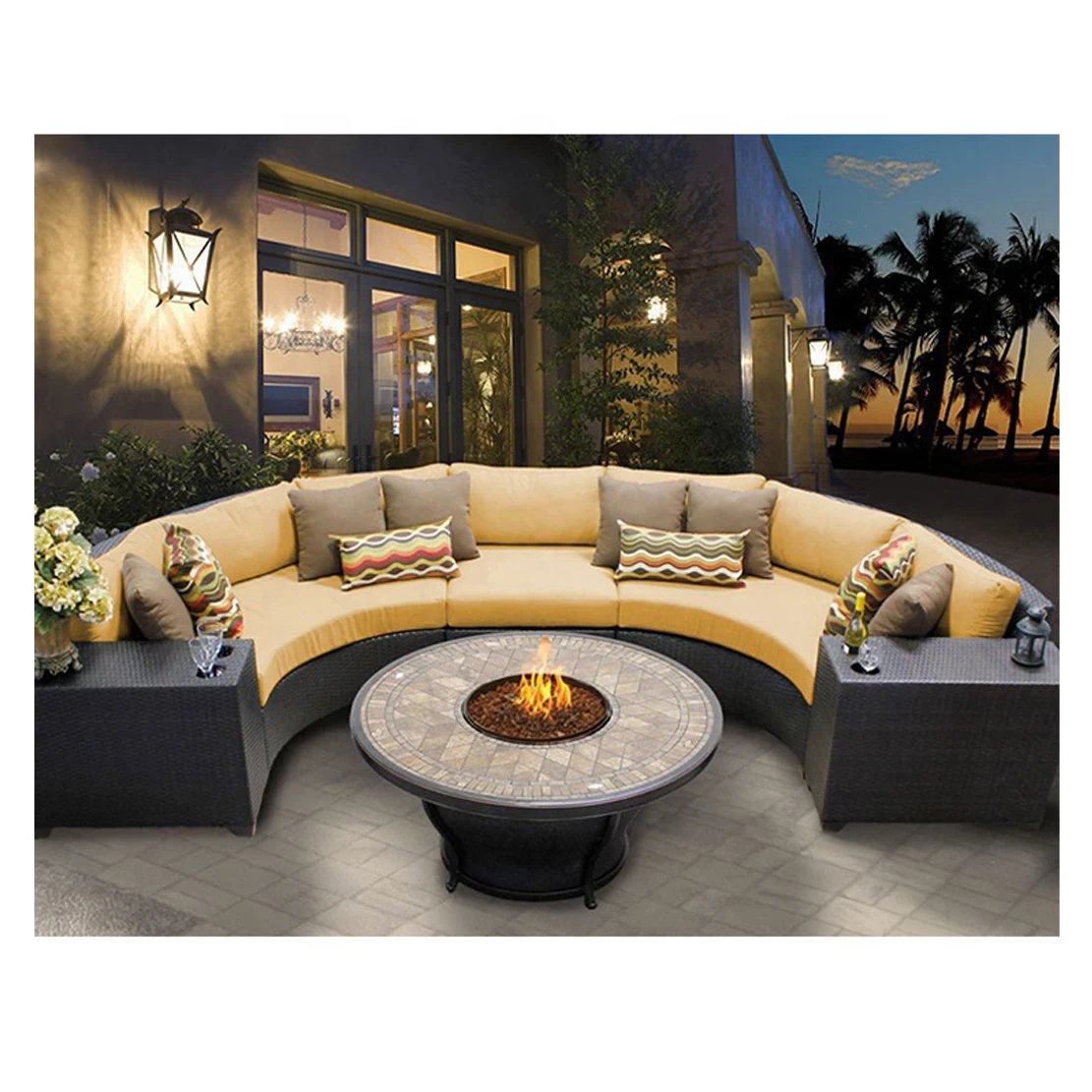 sofa set - exterior rattan set Bellagio sofa & armchair set with pillows -  Blender Market