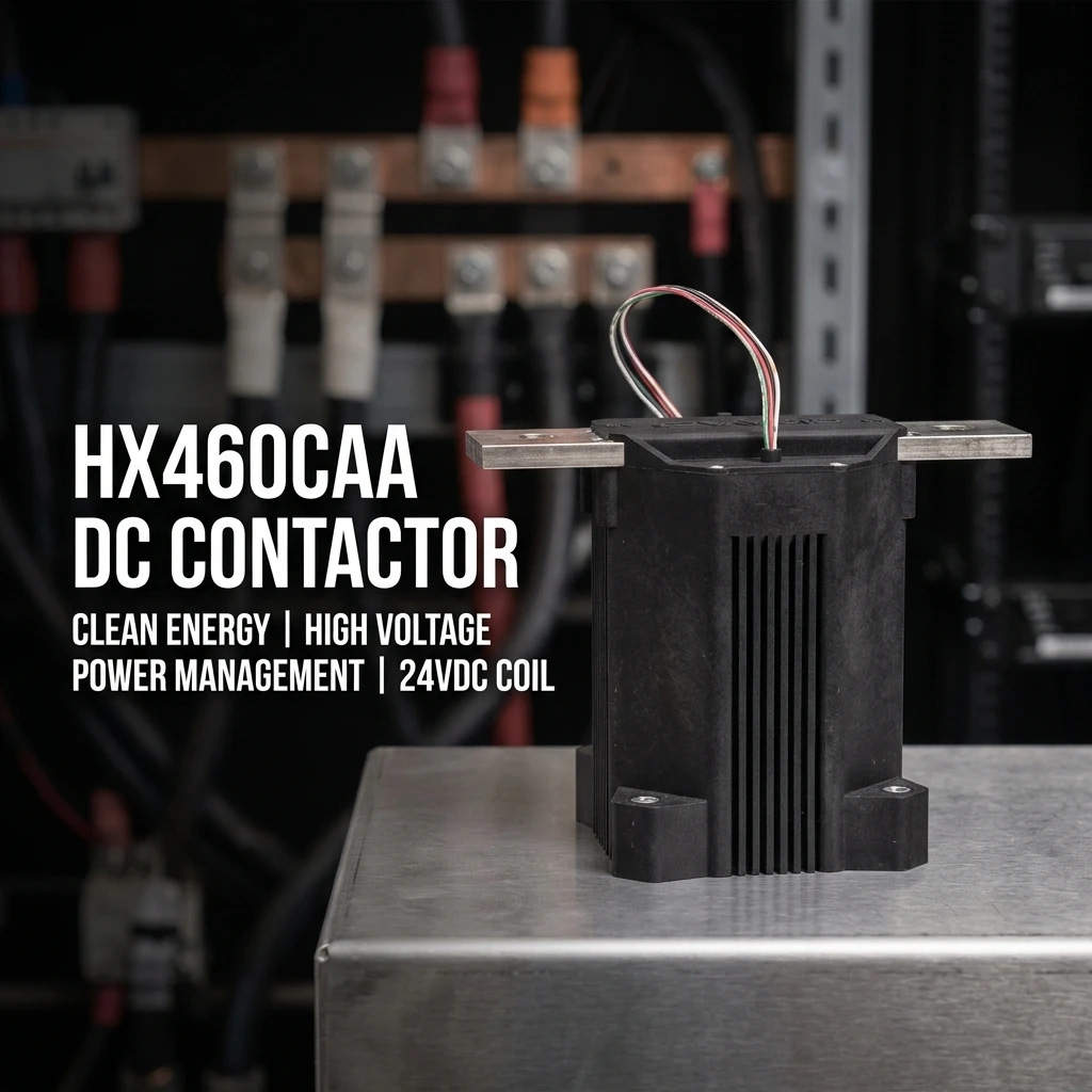 ตัวต่อกระแสตรงแบบ SPST-NO ที่มีความน่าเชื่อถือสูง รุ่น HX460CAA สำหรับ Sensata-Gigavac กระแส 600A แรงดันขดลวด 24VDC สูงสุด 1500VDC ให้สมรรถนะที่เสถียรสำหรับระบบพลังงานแสงอาทิตย์