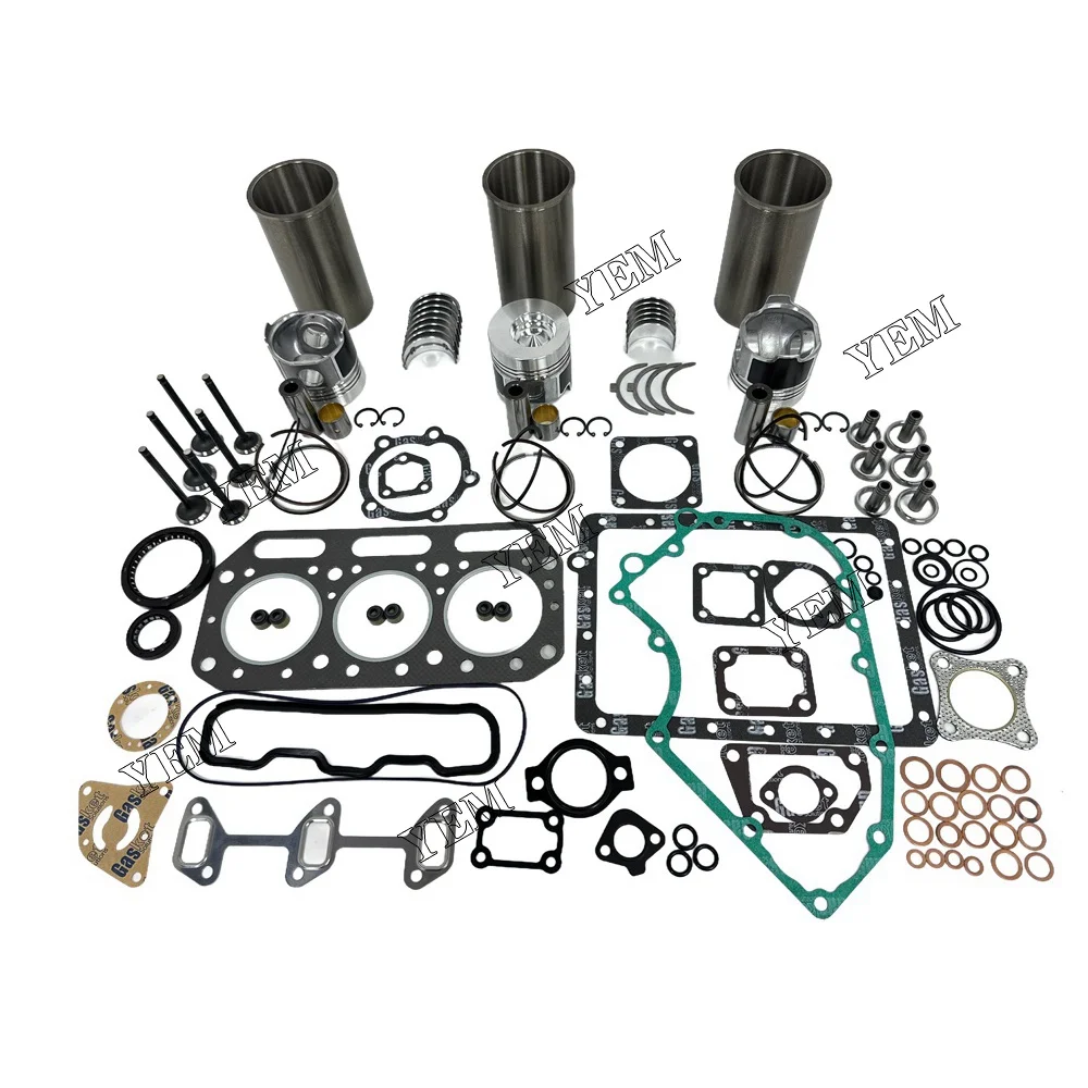 Overhaul Kit With Valves Engine Bearings Cylinder Liner Piston Rings Full Gasket Kit Fit for Yanmar 3T75HLE Engine