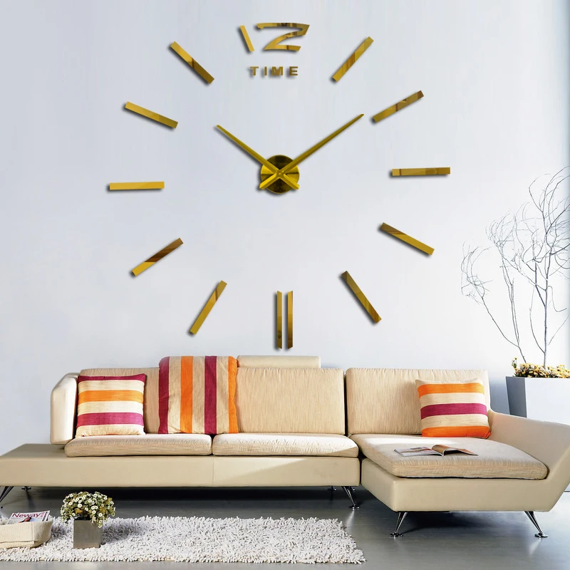 Metalate Sticker Frameless Digital 3d Diy Mounted Wall Art Clock