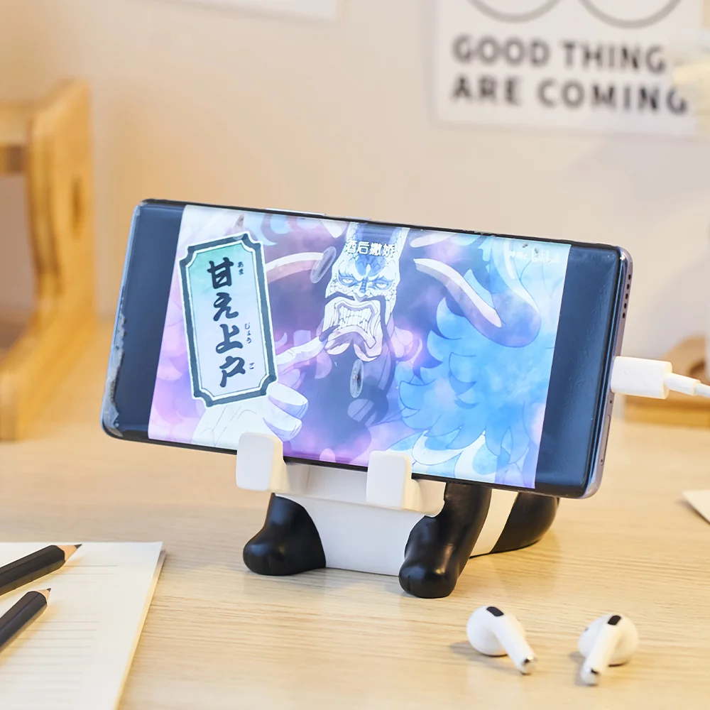 Pemegang ponsel kustom lucu resin, braket ponsel pintar malas hewan panda  patung kecil dudukan ponsel