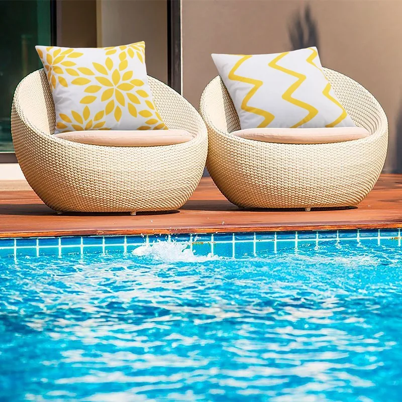 Top Quality Patterned Square Outdoor Sofa Cushion Knitted Floral Pillows Waterproof for Camping Sleeping Hotel Use details