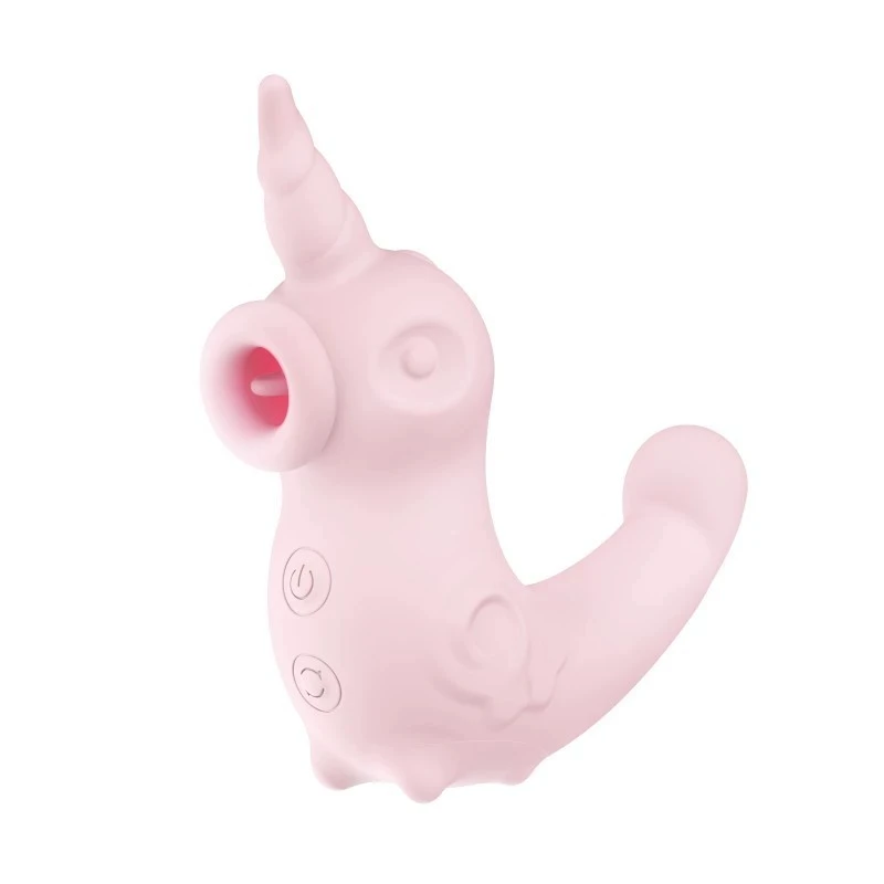 Realistic Rechargeable Unicorn Shaped Clitoral Suction And Tongue Licking Vibrator Woman Masturbation Sex Toy_voghion.com