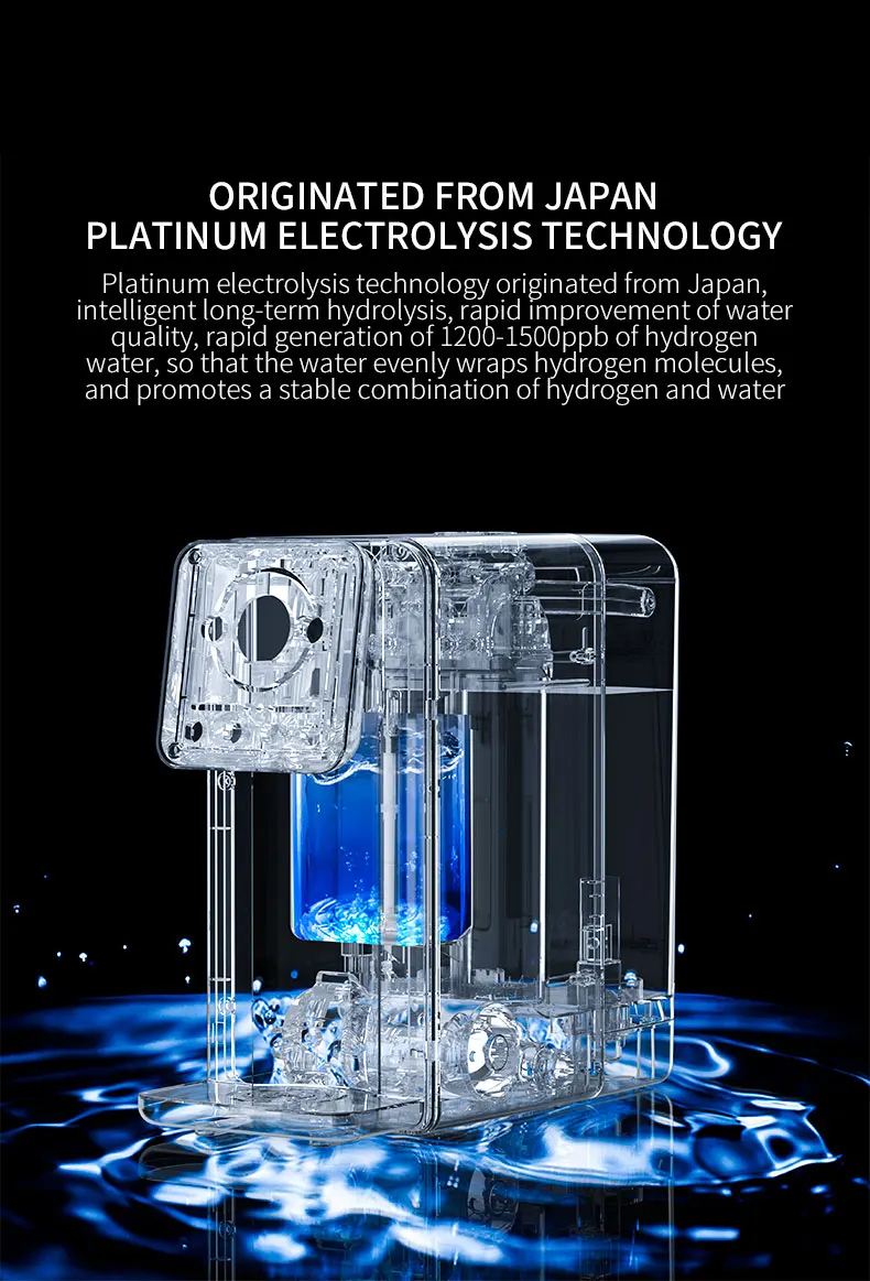Countertop rich hydrogen water generator H2 water dispenser with RO filter purifiier