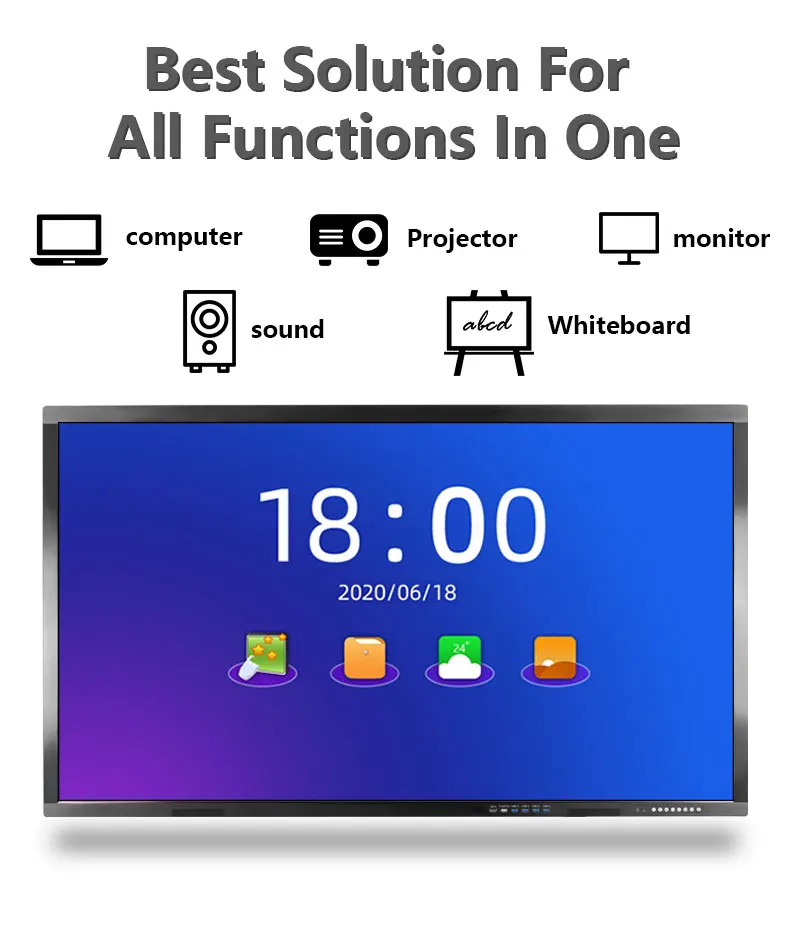 Hot Selling 85 Inch Uhd 4k Lcd Interactive Touch Screen Monitor Wireless Smart Board Serial 2855