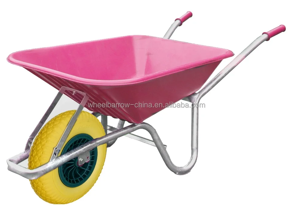 110L Plastic Heavy Duty Wheelbarrow with matching puncture proof wheel 