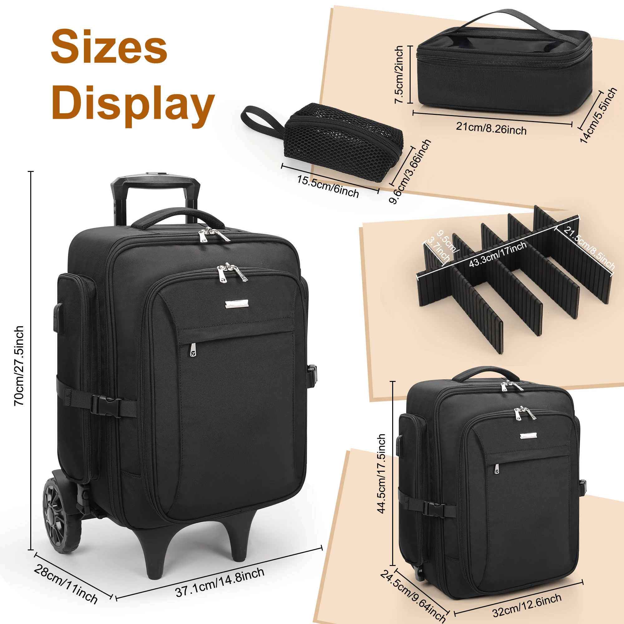 Small Artist Suitcase Relavel Cosmetic Trolley Case Backpack