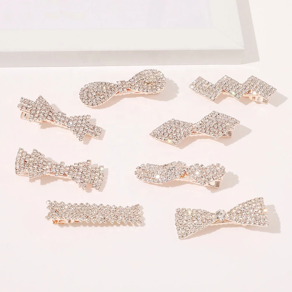 Бесплатная индивидуальная Серебряная эластичная заколка для волос со стразами