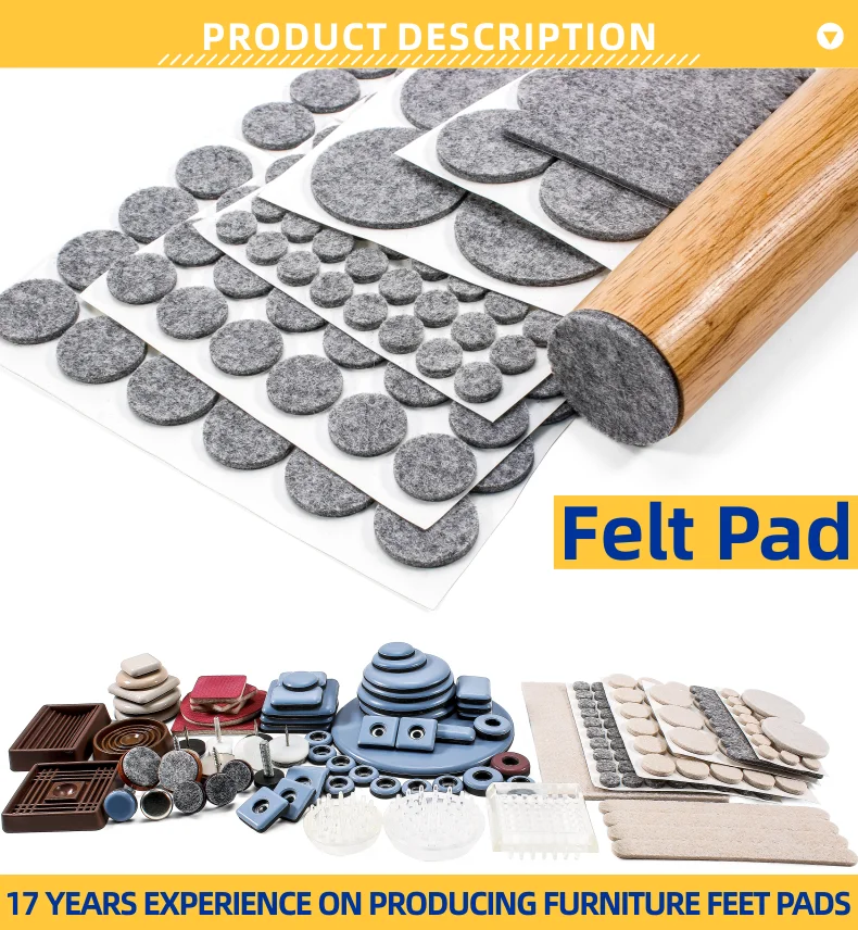 No noise felt floor protector self adhesive felt furniture pads to Protect the Wood Floor with Various Sizes