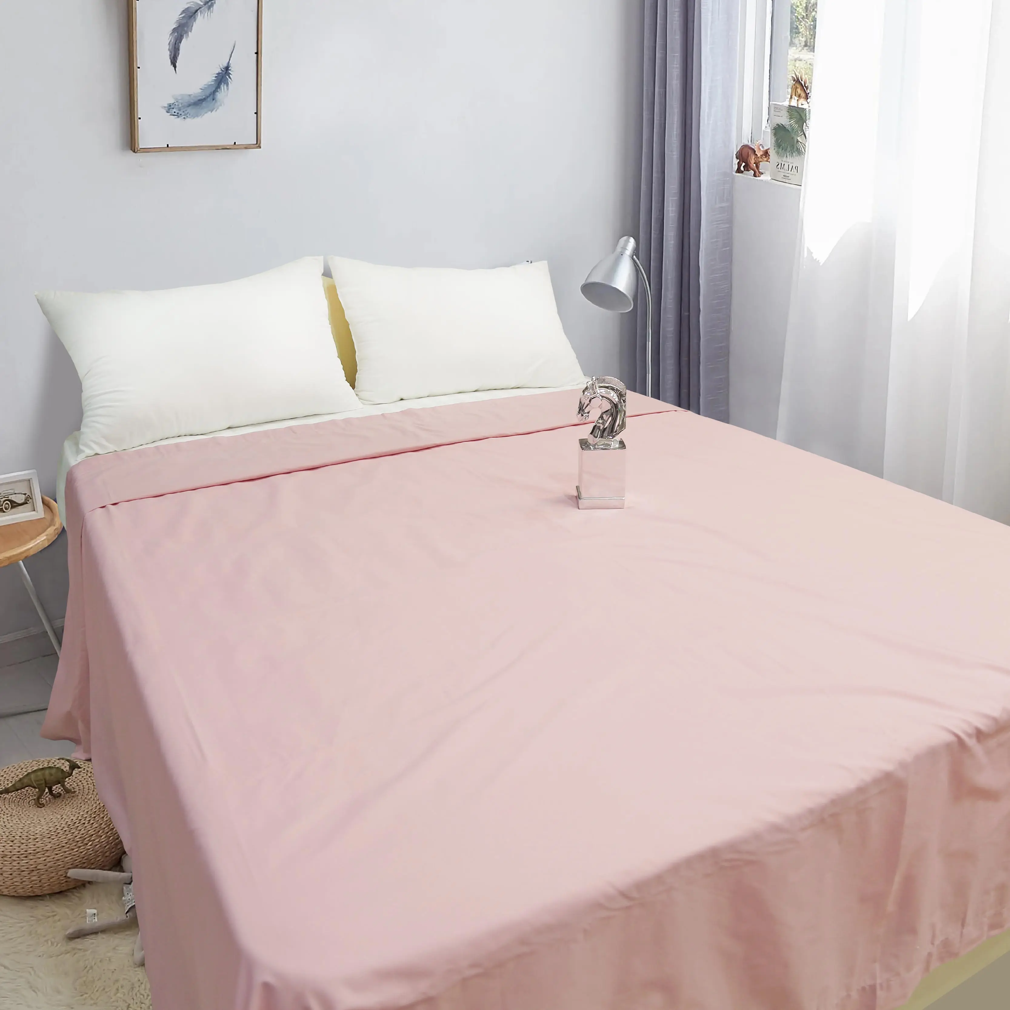 For Factory Direct Hotel Quality Pink T200 Polycotton Flat Bed Sheet King  Size Breathable Plain Solid Design Everyday Use| Alibaba.com, image size:3333x3333