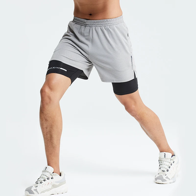 New Hotsale Mens 2 In 1 Running Shorts 