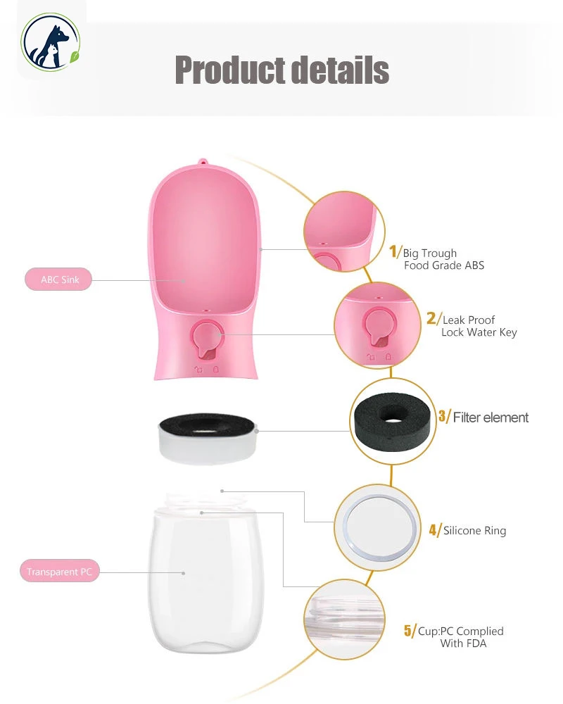 Оптовая продажа портативная бутылка для воды домашних животных