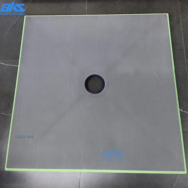 Pre-sloped Shower Tray with Drain XPS Waterproof Board for Floor Tiling System Easy Install Mold Resistant Bathroom Floor