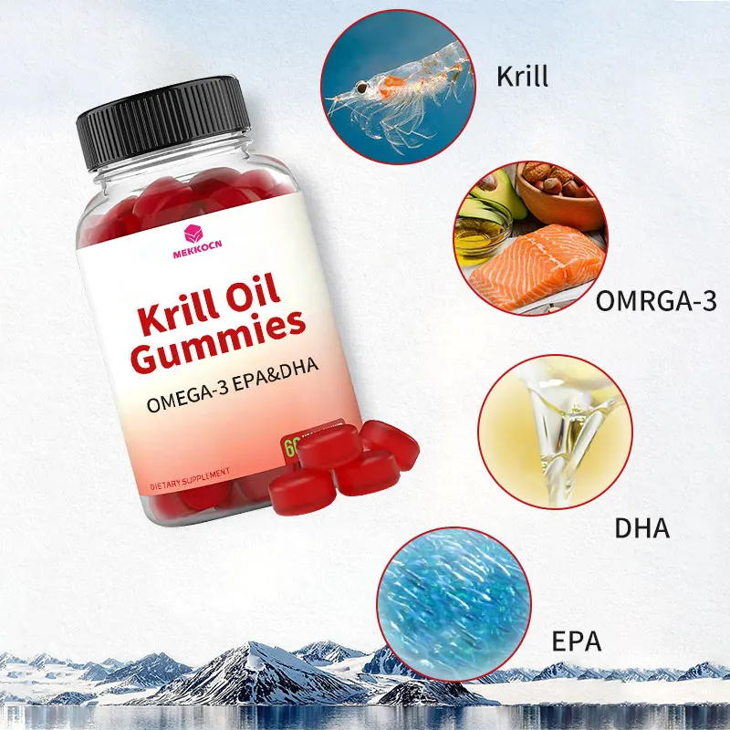 Oem Astaxanthin Krill Oil Gummies Omega3 Epa&dha Gummies Krill Oil
