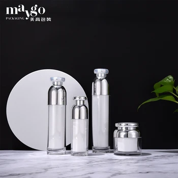 Wholesale 30ml 100ml 120ml Cosmetic Airless Lotion Serum Pump Bottle 30g 50g Makeup Packaging Cream Jars