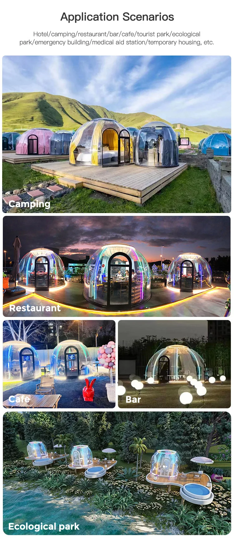 Hot Sale New Product Transparent Pvc Bubble Dome Tent Inflatable For Adult And Kids bubble tent dome balloon dome bubble tent supplier