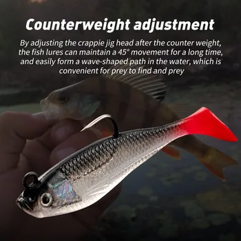 8cm 9g Single Hook Lead Jig T-Tail Soft Fish Lure, Full Water Layer Freshwater Saltwater New Lead Soft Bait – Soft Lure – view 3