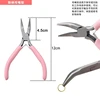 Pink handle curved nose pliers