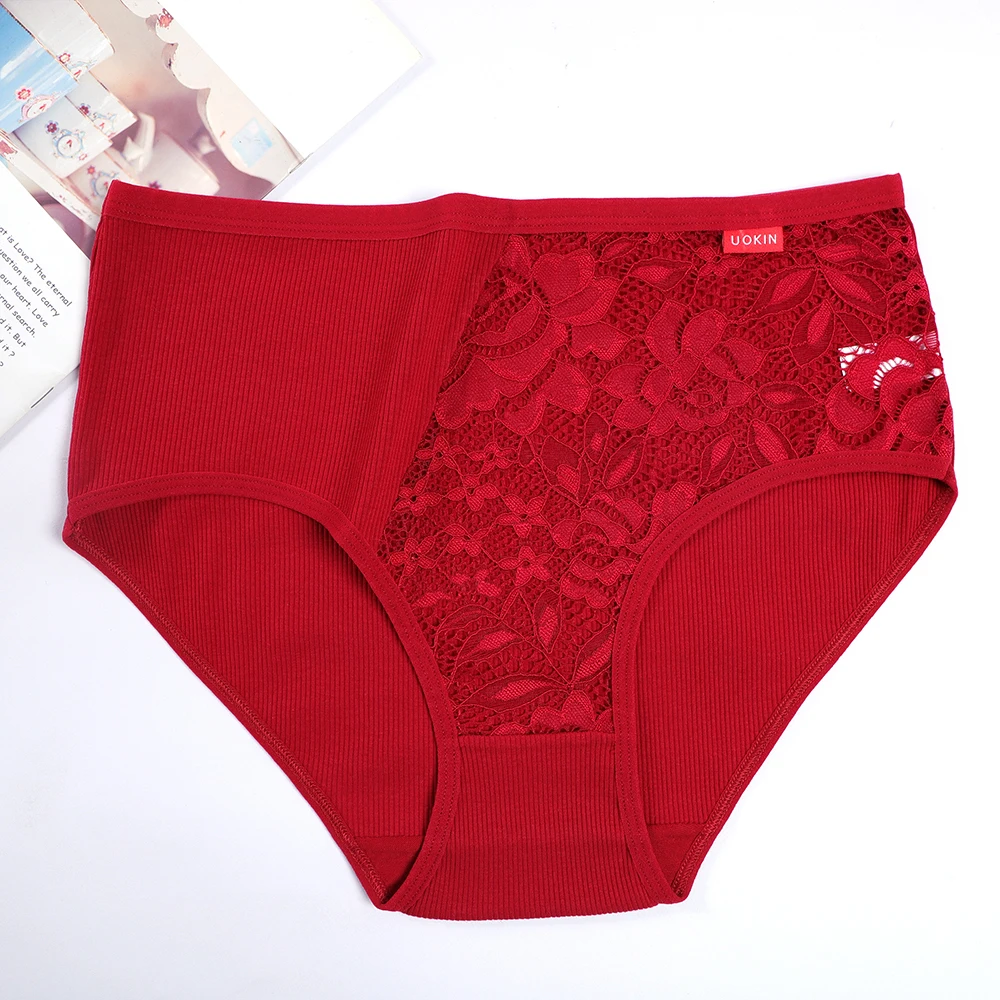 Wholesale High Rise Thread Cotton Lace Mix Pink Underwear Women Panties