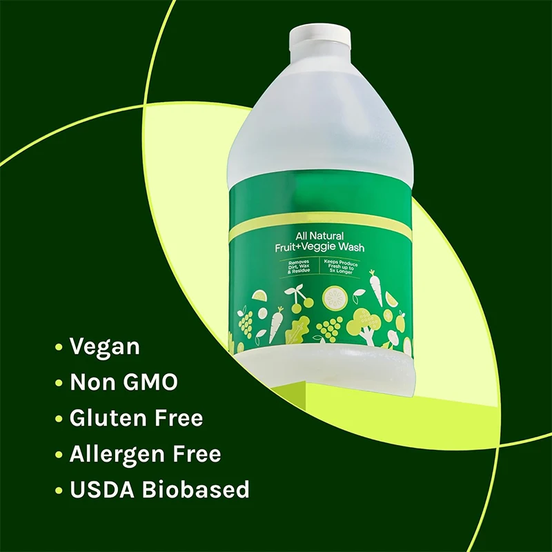 Private Label Remove Harmful Residue Natural Fruit and Vegetable Washing Liquid Detergent