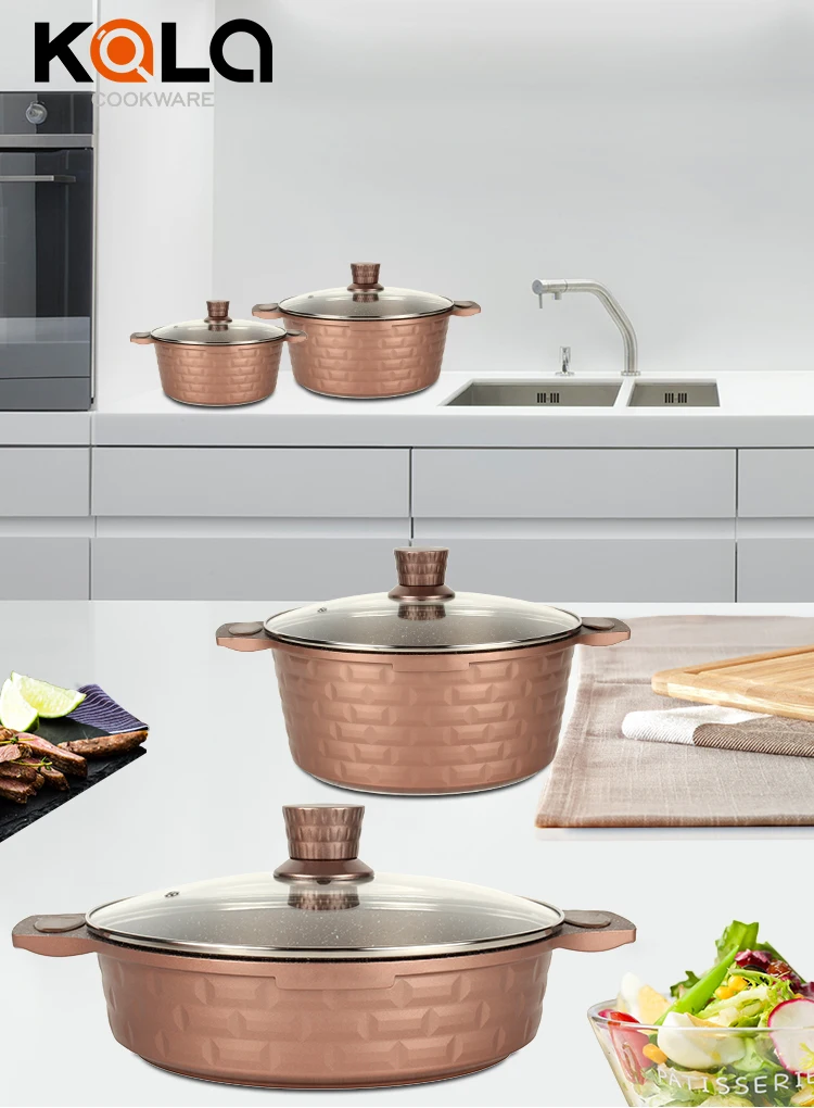 Hot Sale 10pcs Granite Cookware Sets Non Stick Aluminum Cooking Pots