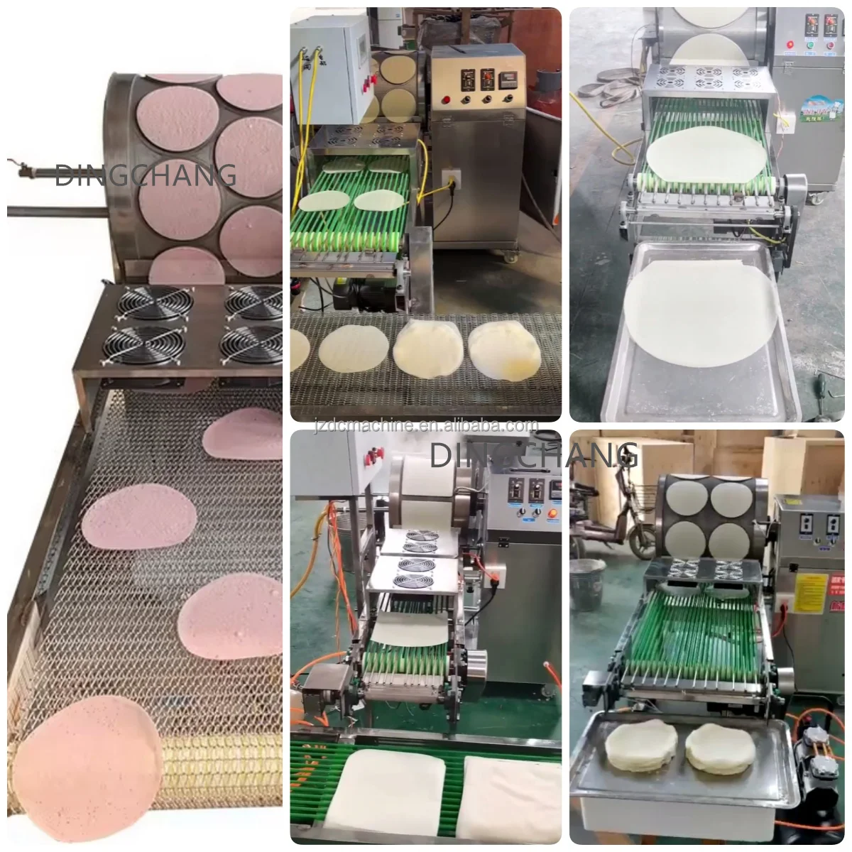 Full Automatic Flour Pancake Machine Home Samosa Sheet Making Machine Lumpia Skin Spring Roll Wrapper Machine With Gas Heating
