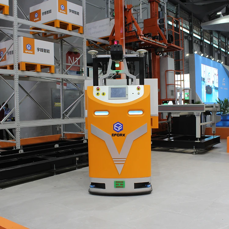 CE Certified 3D SLAM 2T 1600mm Autonomous AGV Forklift Pallet Stacker Smart Warehouse Delivery Robot