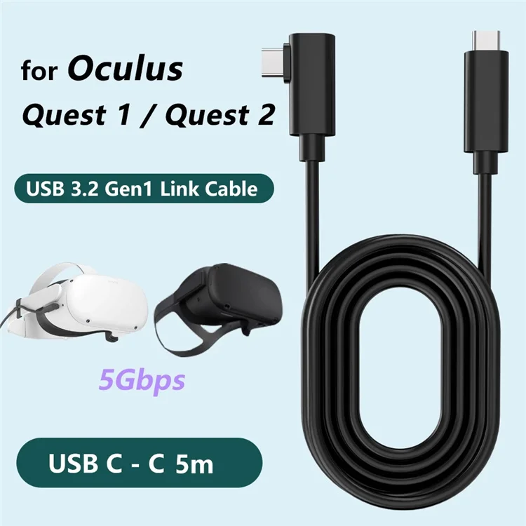 5m For Link Cable Usb 3.2 Gen For Oculus Link Cable Type C Data Transfer Quick Charge 5m Steam Vr Accessories - Buy For Oculus Link Usb- C