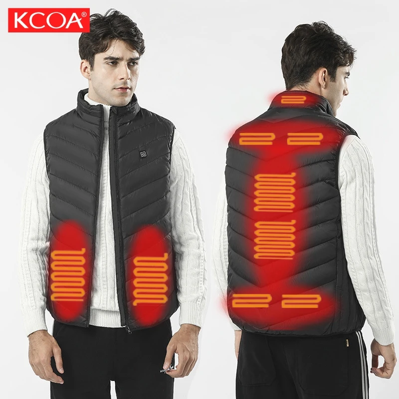High Quality 100% Polyester Winter Unisex Men Usb Rechargeable 2 Zone Heating Warming Thermal Down Jacket