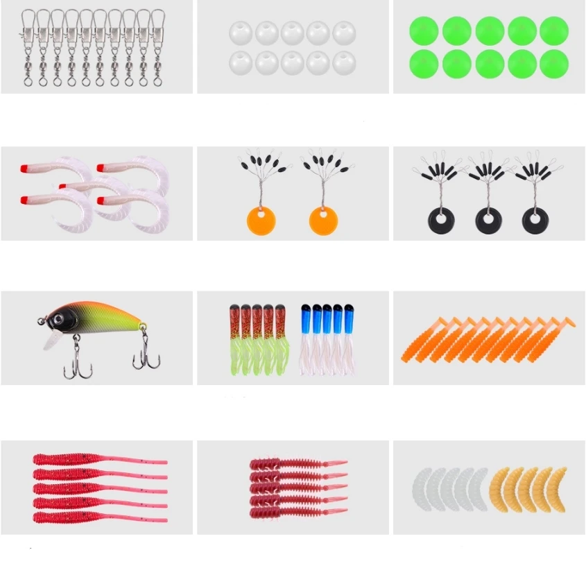 151pcs /Box Fishing Lure Set Spinner