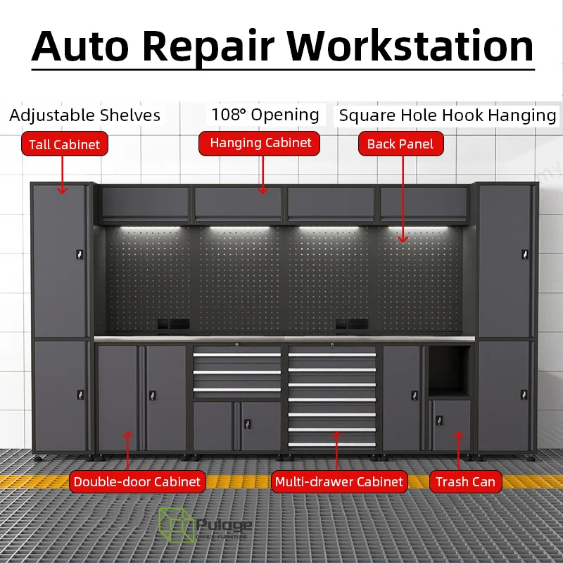 Steel Mobile Tool Cabinet for Automotive Garage Workshop and Maintenance Station