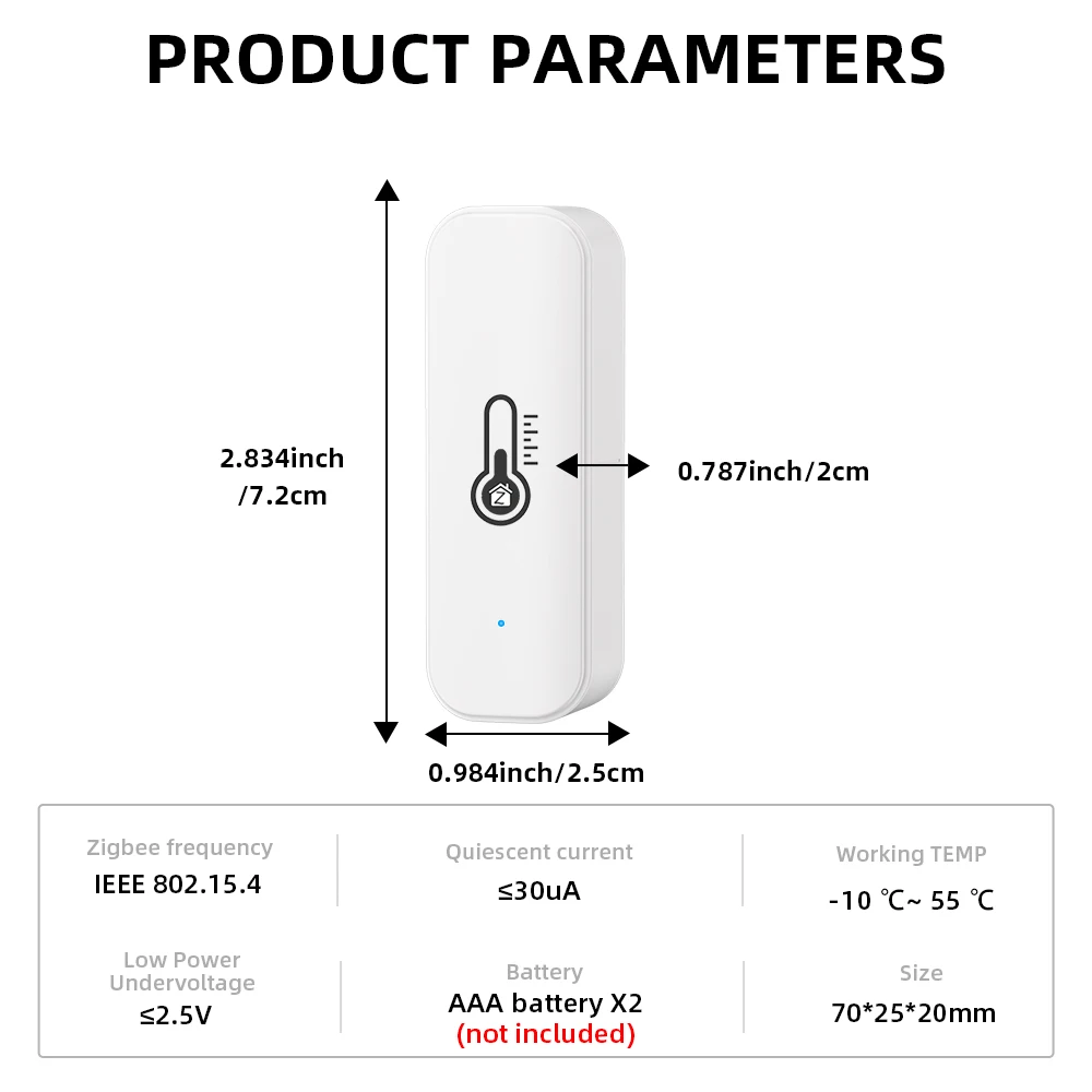 Tuya Smart Zigbee Temperature and Humidity Sensor Indoor Hygrometer ...