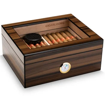 CIGARLOONG New design medium cigar case 2 layer cigar accessories humidors box spanish cedar wood travel cabinet