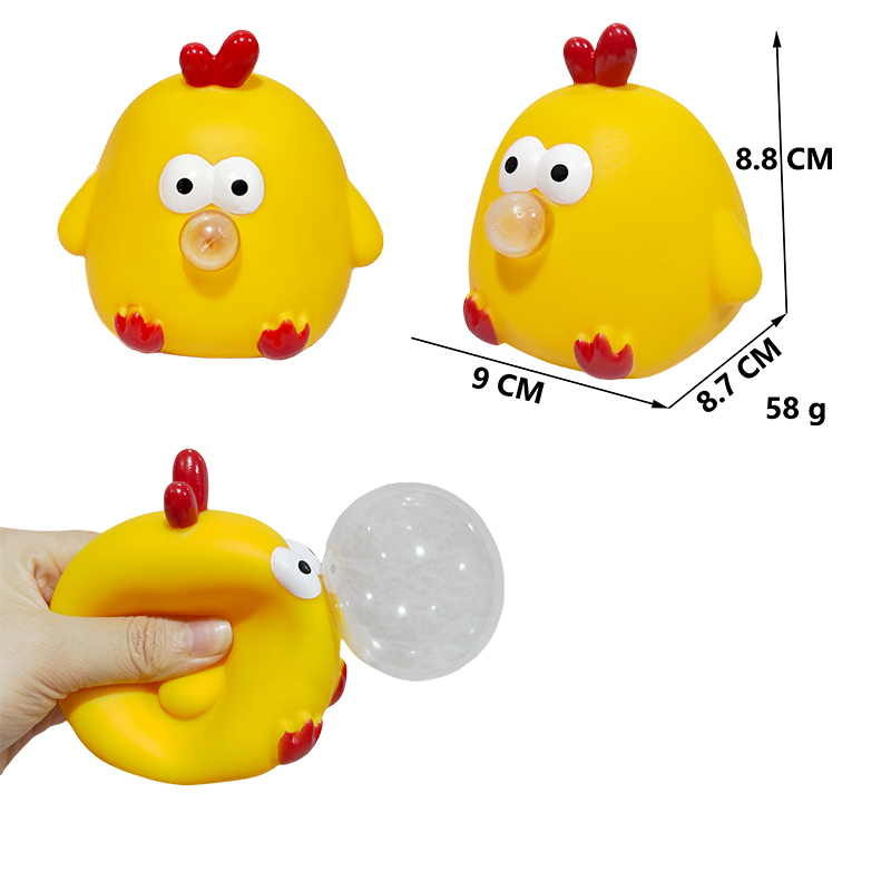 CXL Novelty TPR Kawaii Squishy Mouth Pop Animal Chicken Spit