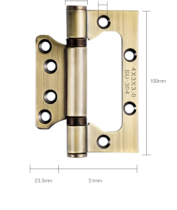 SS304 4-дюймовый бронзовый цвет винтажный шарнир с шариковым подшипником толщиной 3