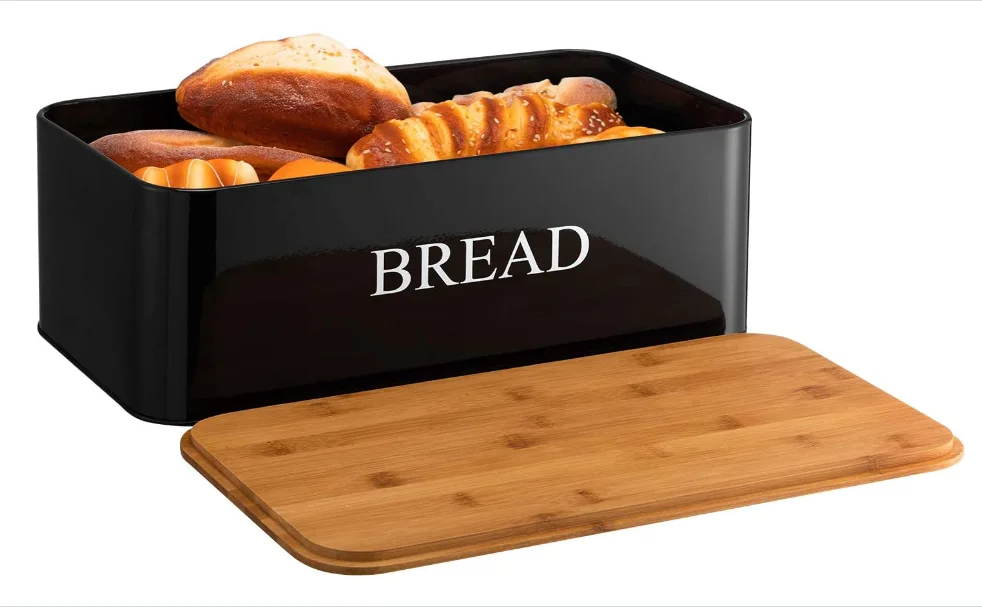 Metal Steel Galvanized Loaf Bread Box Bin Kitchen Food Storage Cookie