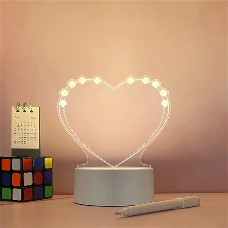 USB Led Night Lamp Writable DIY Message Board Holiday Light With Pen Gift Children Girlfriend Decoration Night Lights