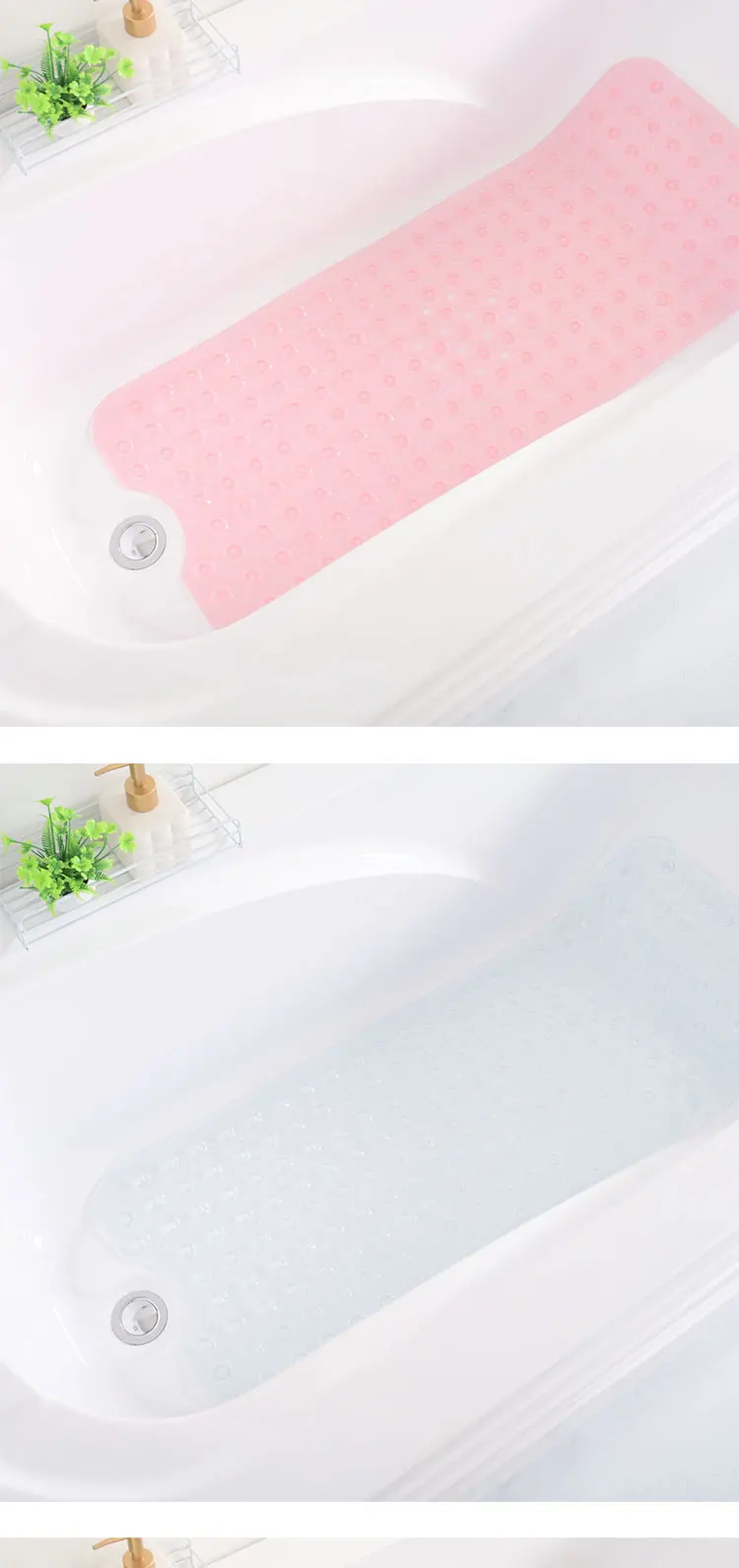 Bathtub Bath Shower Mat Non Slip Bathtub Mat Bath Tub Mats with Suction Cups Drain Holes for Bathroom manufacture