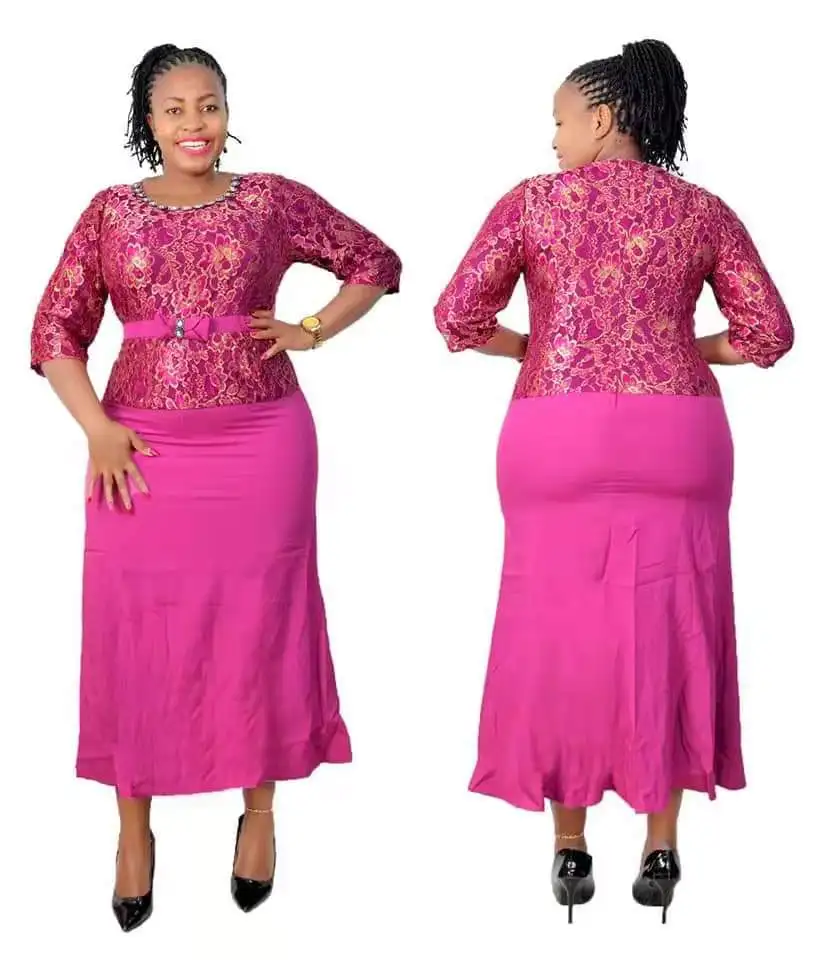 Geenlinm Custom Stock Mother Plus Size Africa Women Dress Printed Design Evening Dress