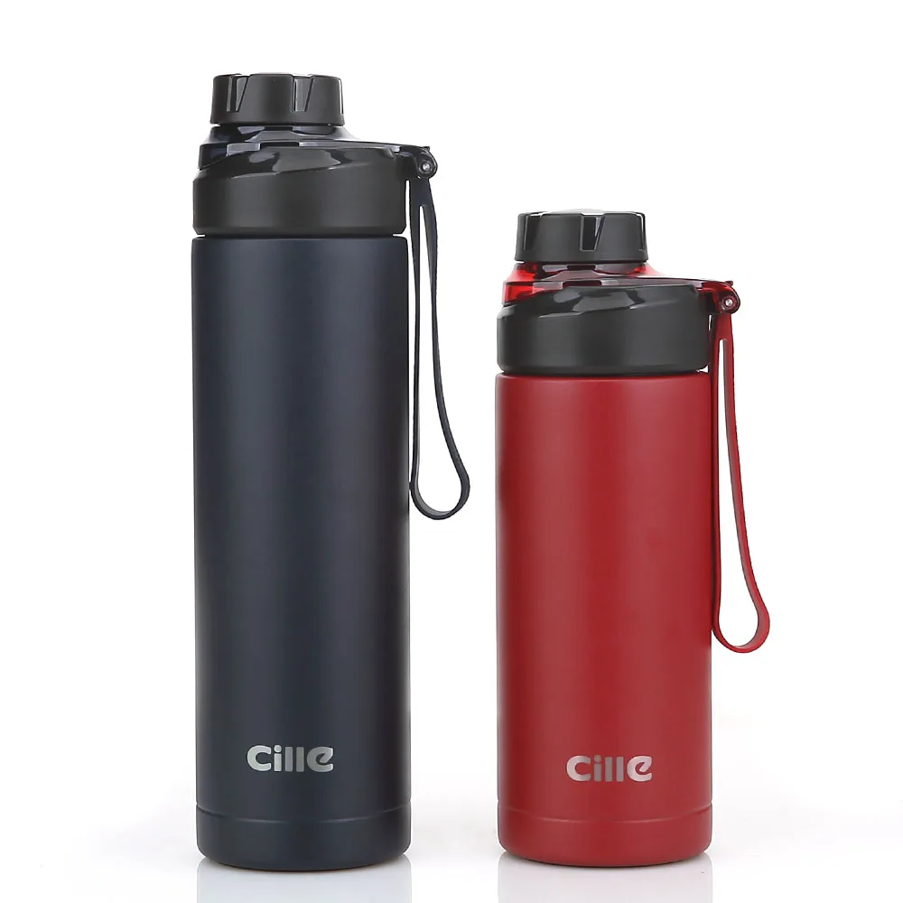 Cille 316 Stainless Steel Bottle Double Wall Insulated Vacuum Flask Powder  Coated Metal Water Bottle for Sports New