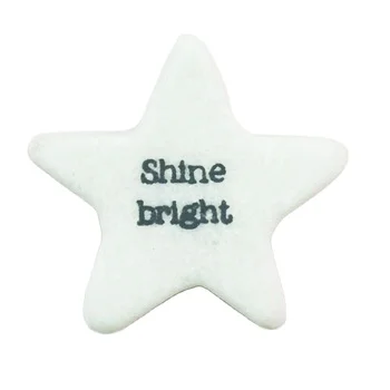Factory Price Natural Stone Gifts Customize Design Decoration Star Shape With Gray Printing Cheap Gifts