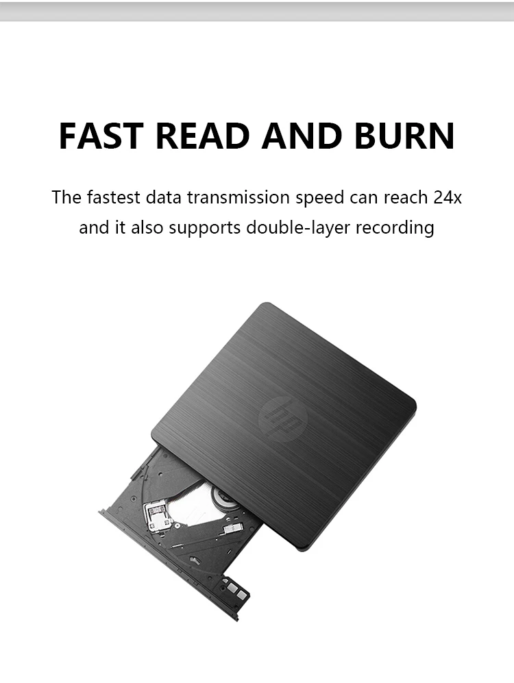 Hp F2b56aa Gp70n Optical Drive Portable Usb Cd/dvd Rw Write/read Drive