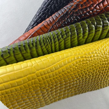 Custom Printed Synthetic PVC Leather Fabric Rolls Material Embossed Crocodile for Luxury Bag